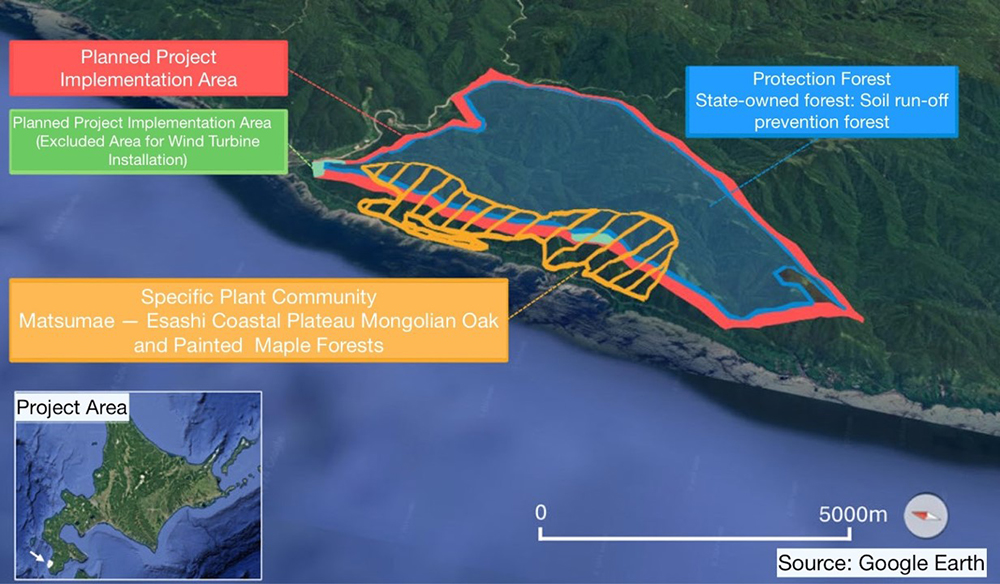 Detailed map of the planned area